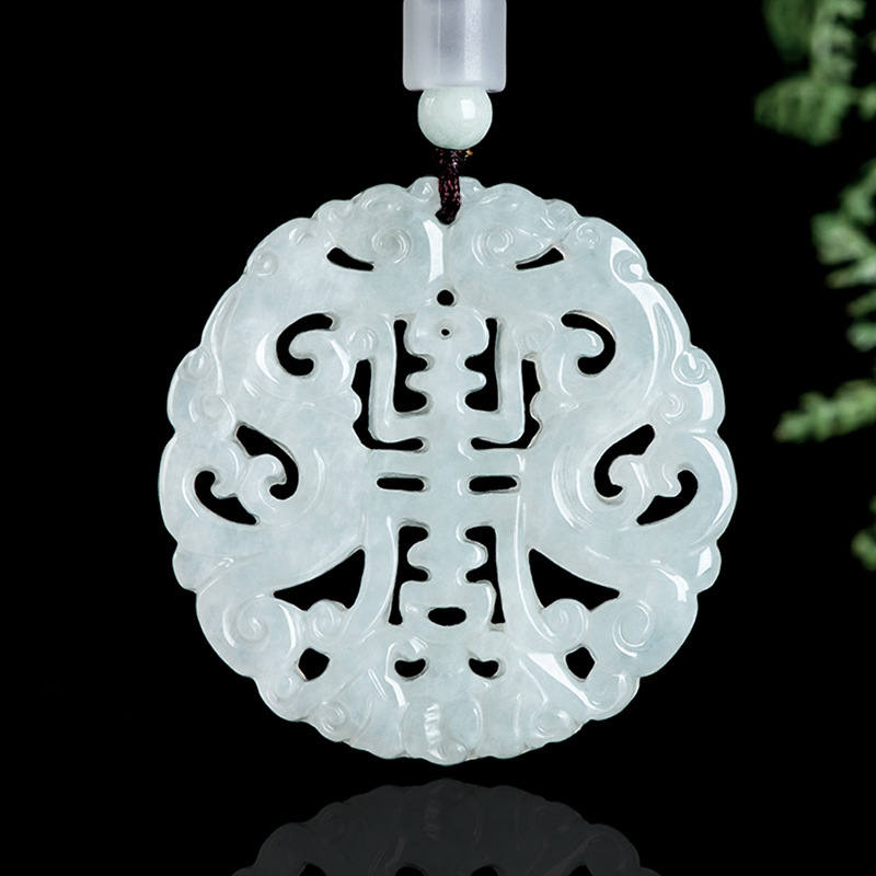 Necklaces - Burmese Jadeite Dragon Pendant Necklace Vintage