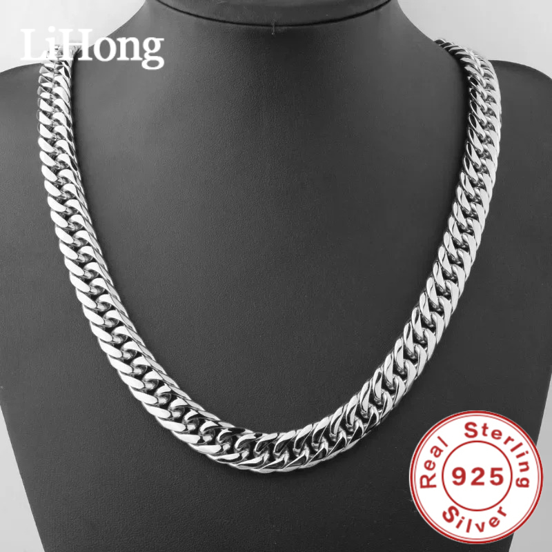 Cuban Link Chain 12Mm - 925 Sterling Silver 45-60cm 10mm Cuban