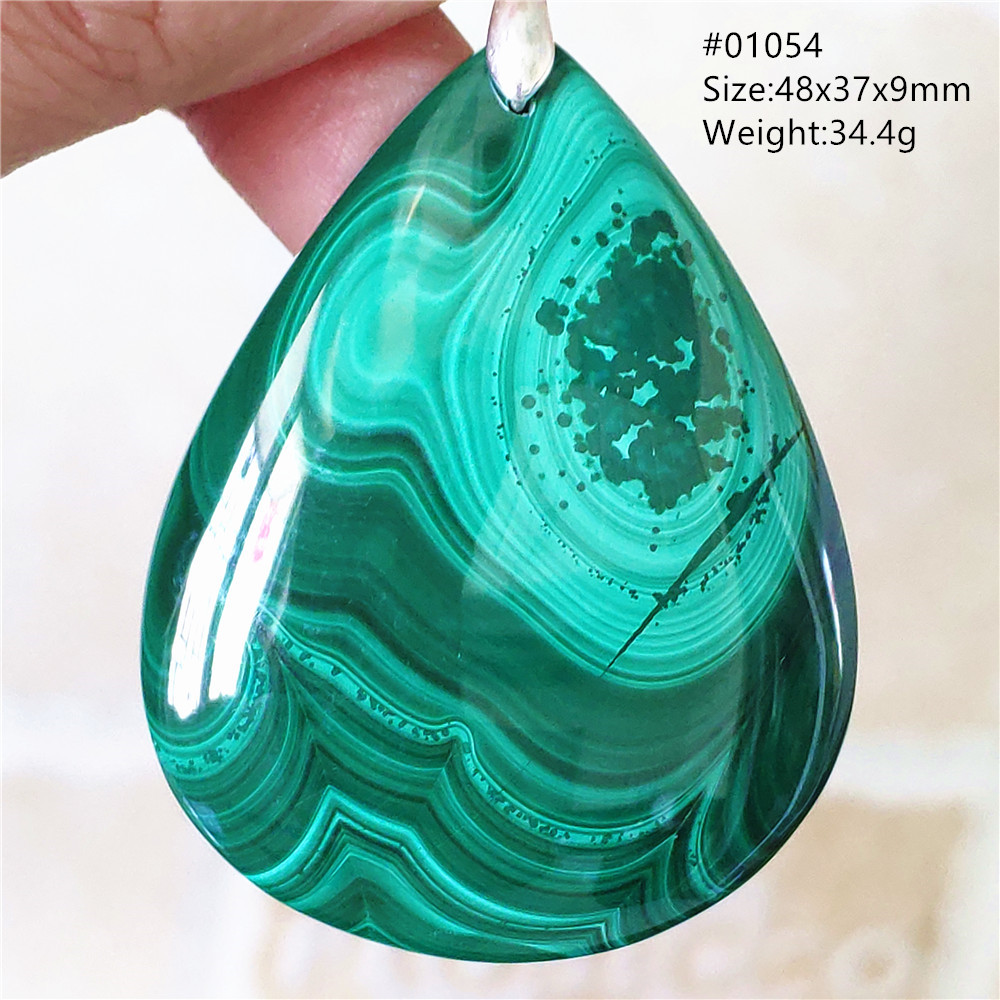 Natural Green Malachite Chryso - 925 Sterling Silver Chain Necklace Men 评论和价格