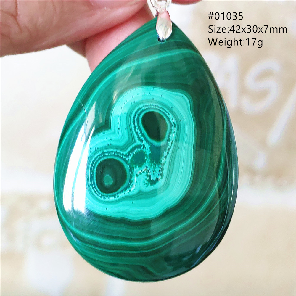 Natural Green Malachite Chryso - 925 Sterling Silver Chain Necklace Men 评论和价格