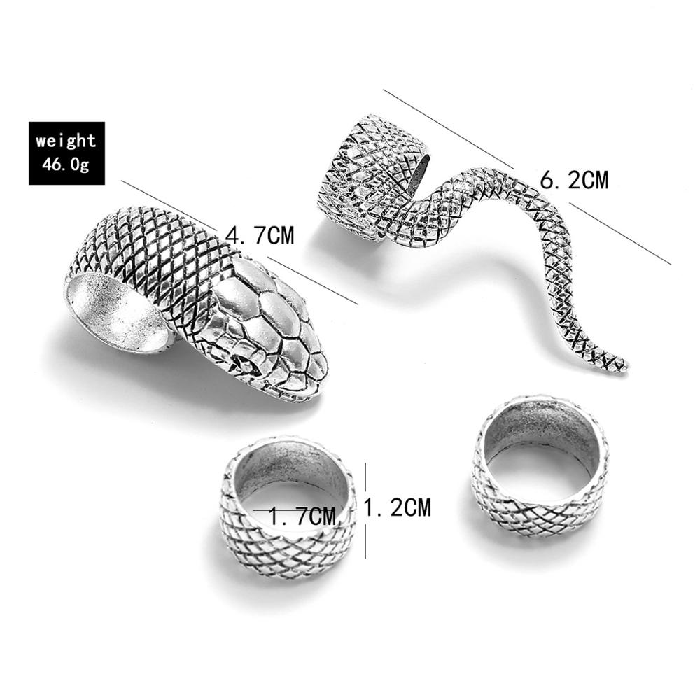 KMVEXO 4Pcs/Set Gothic Steampu - Vintage Punk Knuckle Rings Set 评论和价格