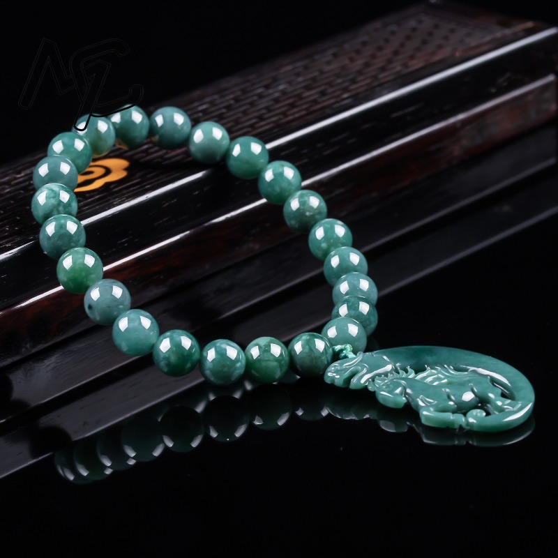 Natural Jadeite Blue Water Zod - Bracelets 评论和价格