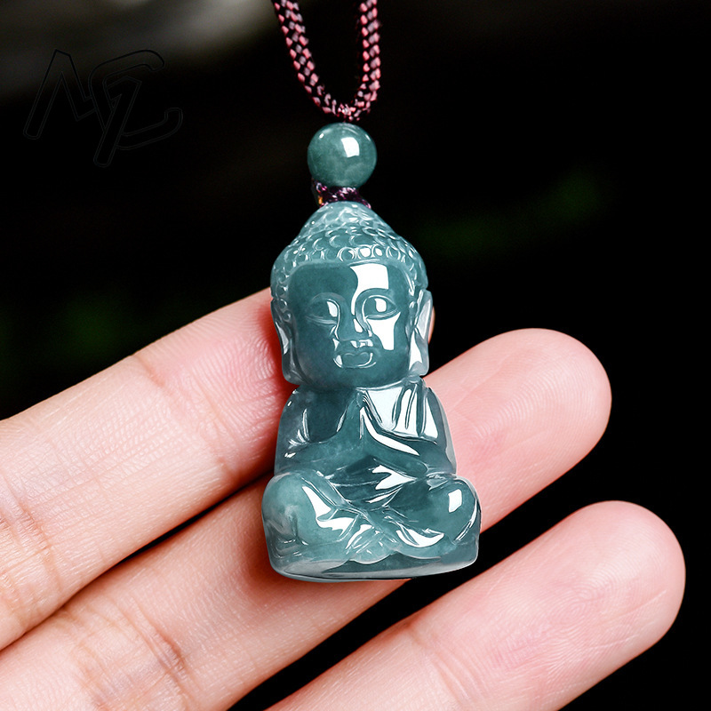 Natural Real Emerald Jade Blue - Necklaces 评论和价格