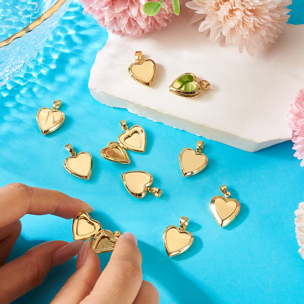 10pcs Heart Photo Locket Penda - Heart Locket Necklace Photo 评论和价格
