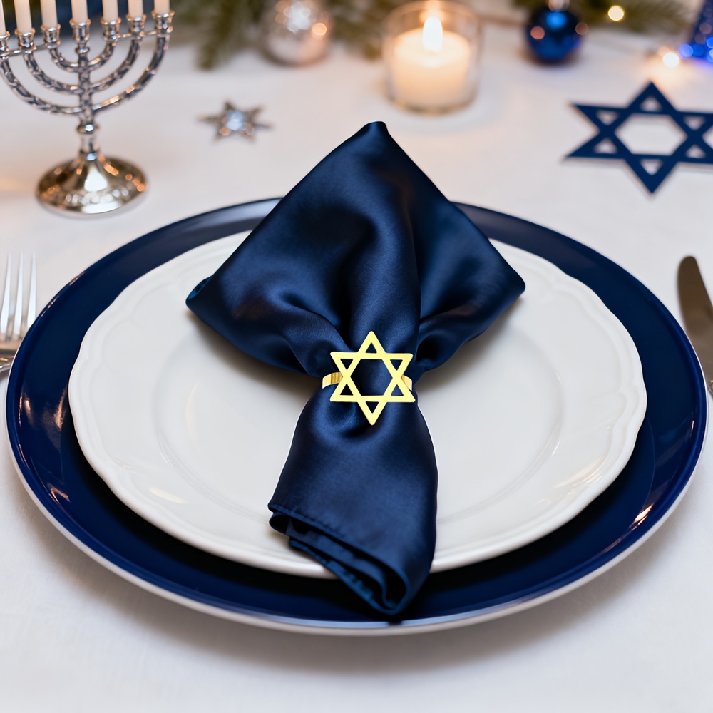 6Pcs Hanukkah Menorah Napkin R - Rings 评论和价格