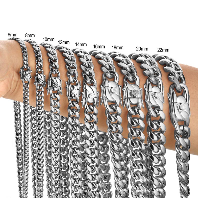 316L Stainless Steel Miami Cur - Cuban Link Chain 12Mm 评论和价格