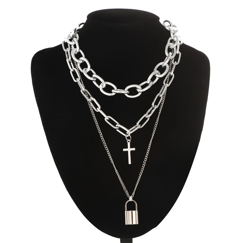 FNQUFUJ Layered grunge aesthet - Layered Pendant Necklace Aesthetic 评论和价格