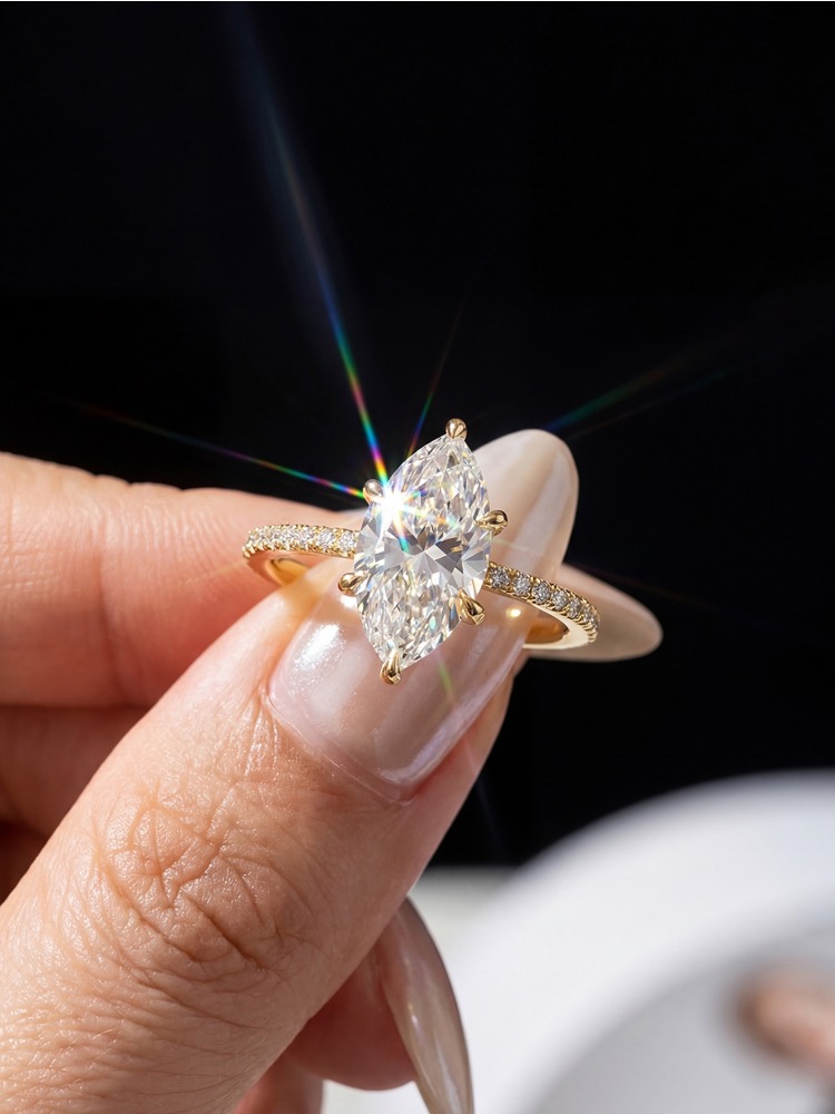 Real 2ct Real Moissanite Diamo - Moissanite Engagement Ring 1 Carat 评论和价格