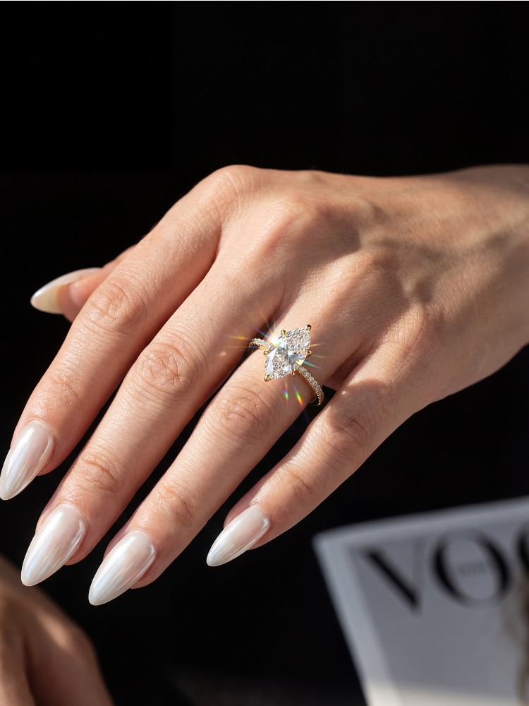 Real 2ct Real Moissanite Diamo - Moissanite Engagement Ring 1 Carat 评论和价格