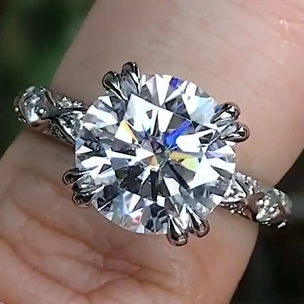 Custom Real Platinum PT950 Wom - Moissanite Engagement Ring 1 Carat 评论和价格