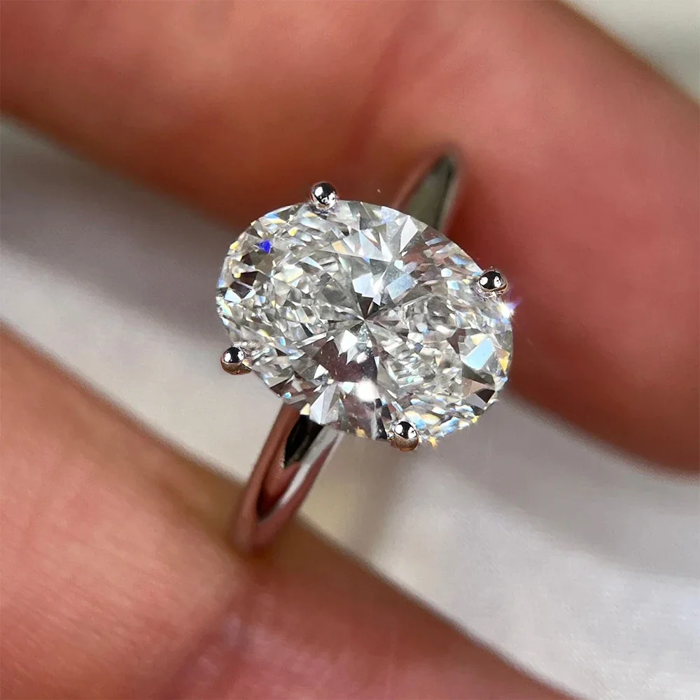 1/2/3 Carat Oval Cut Moissanit - Moissanite Engagement Ring 1 Carat 评论和价格