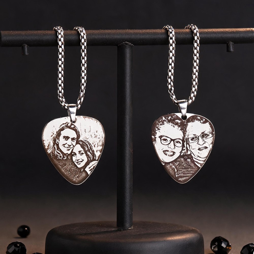 Customized Couple Picture Pend - Custom Name Necklace Stainless Steel 评论和价格