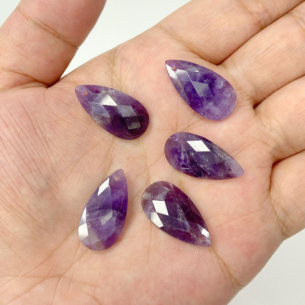 2pcs 13*25mm Long Water Drop S - Crystal Pendant Necklace Natural Stone 评论和价格
