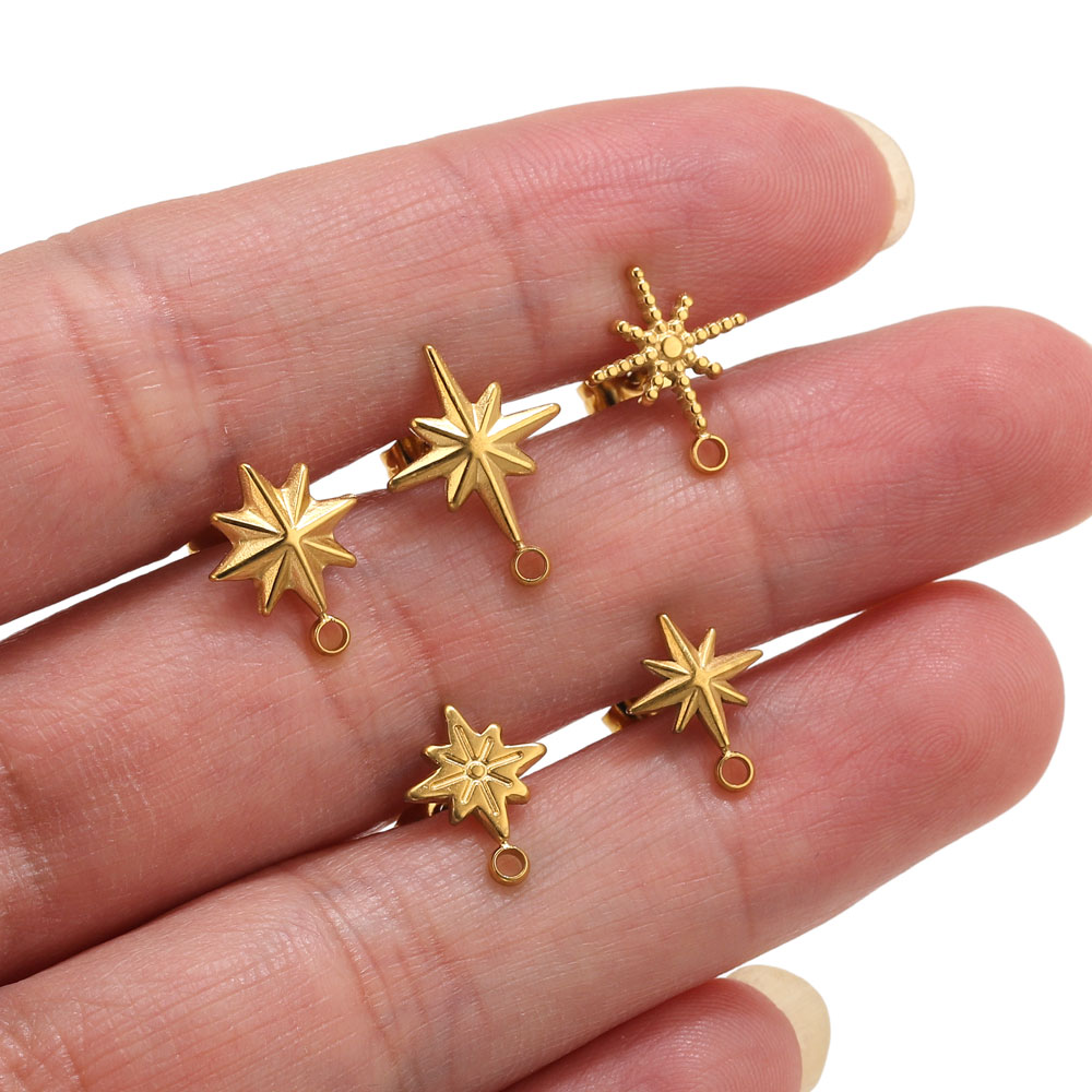 6pcs Stainless Steel Star Earr - Body Jewelry 评论和价格