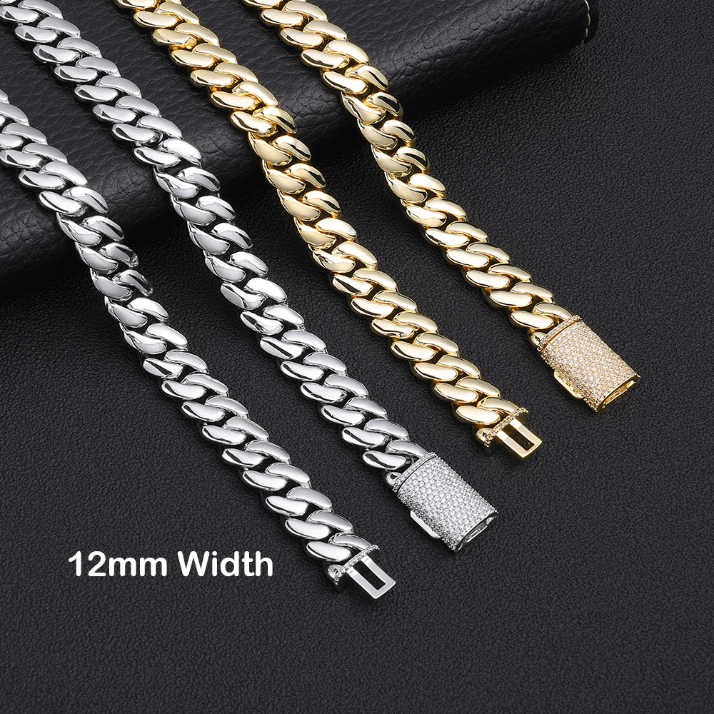 ESKEEM 12mm 14K Gold Plated Cu - Cuban Link Chain 12Mm 评论和价格
