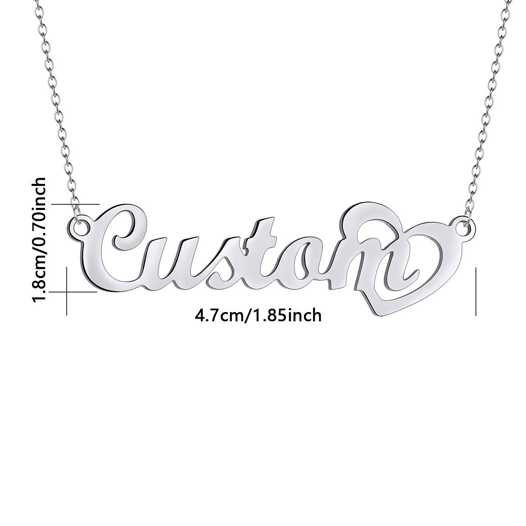 Customized Name Necklace with  - Custom Name Necklace Stainless Steel 评论和价格