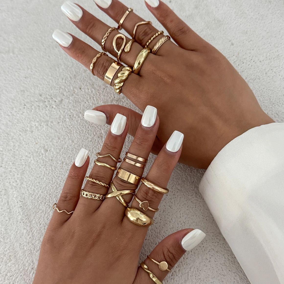 KunJoe 24Pcs/Set Trendy Irregu - Vintage Punk Knuckle Rings Set 评论和价格