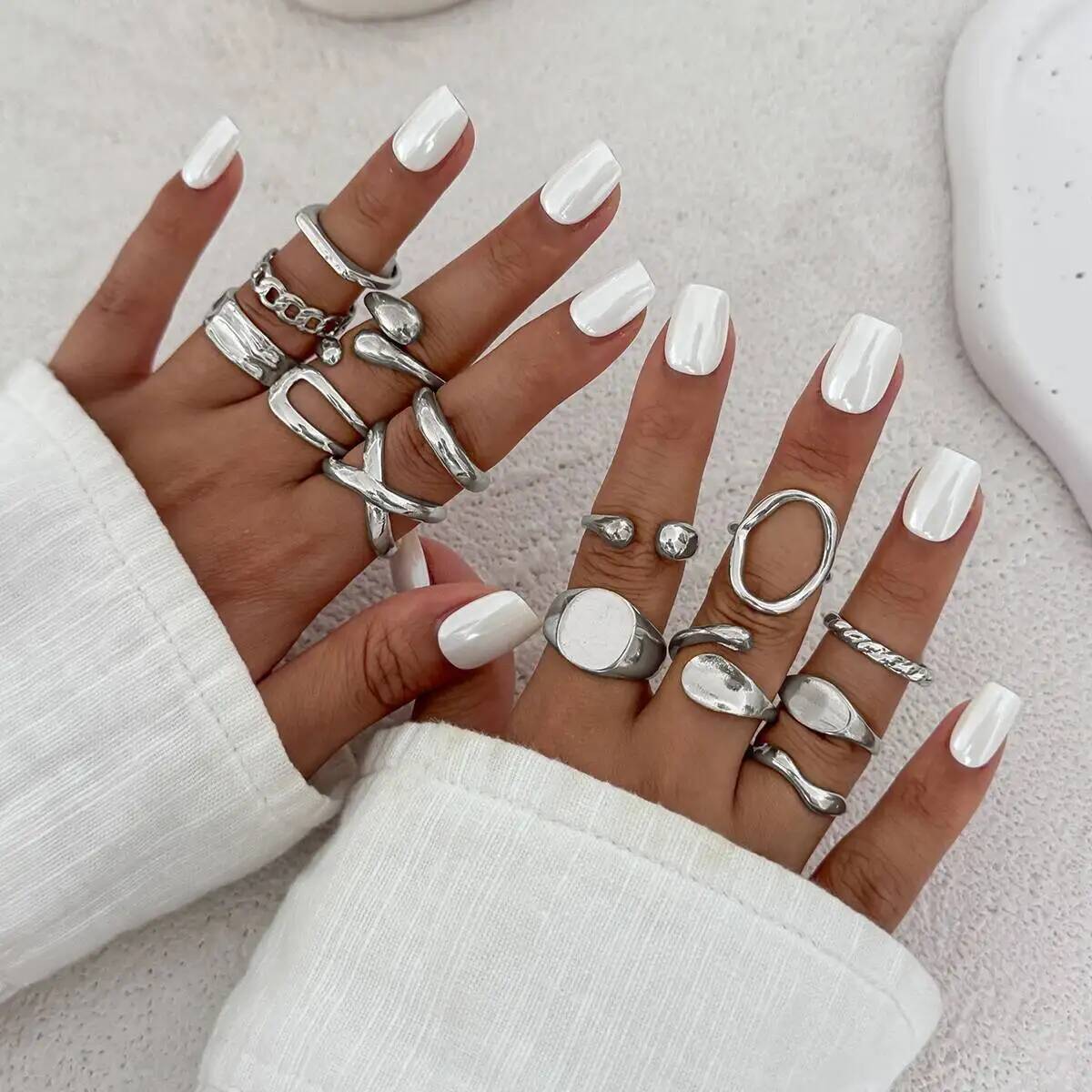IngeSight.Z 14Pcs/Set Hip Hop  - Vintage Punk Knuckle Rings Set 评论和价格