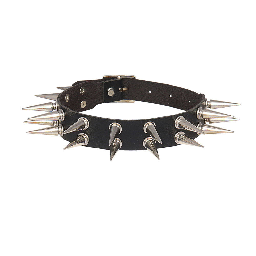 Long Spiked Choker Collar For  - Goth Punk Spike Choker 评论和价格