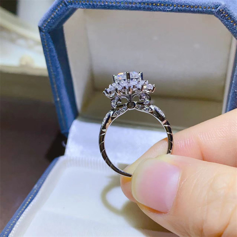 Luxury white gold solid platin - Moissanite Engagement Ring 1 Carat 评论和价格
