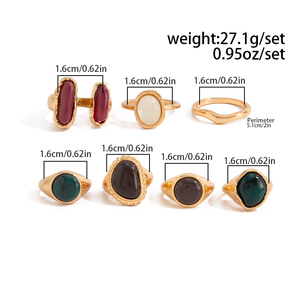 IngeSight.Z 7Pcs/Set Punk Tren - Vintage Punk Knuckle Rings Set 评论和价格