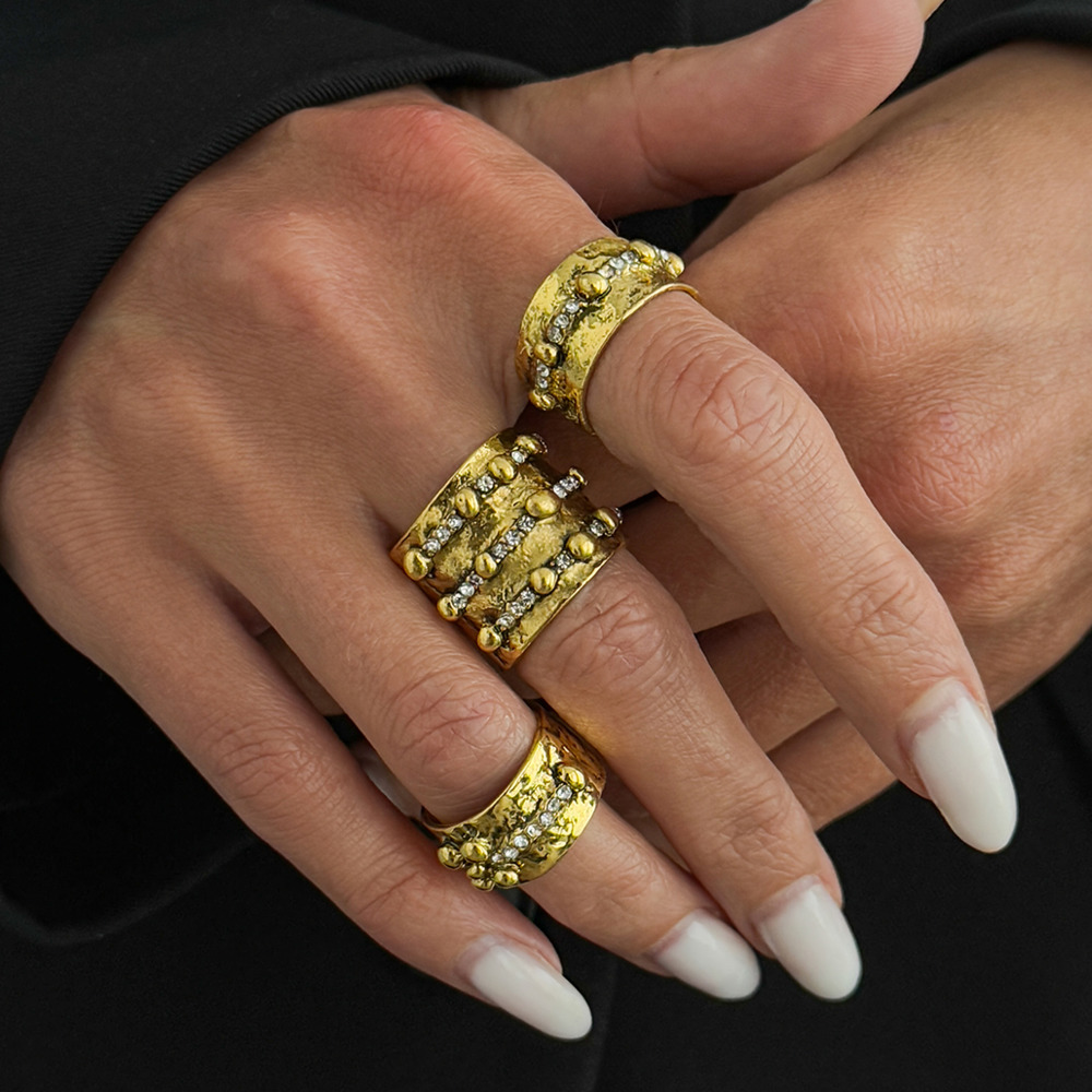 Ingemark 3Pcs Vintage Inlay Rh - Vintage Punk Knuckle Rings Set 评论和价格