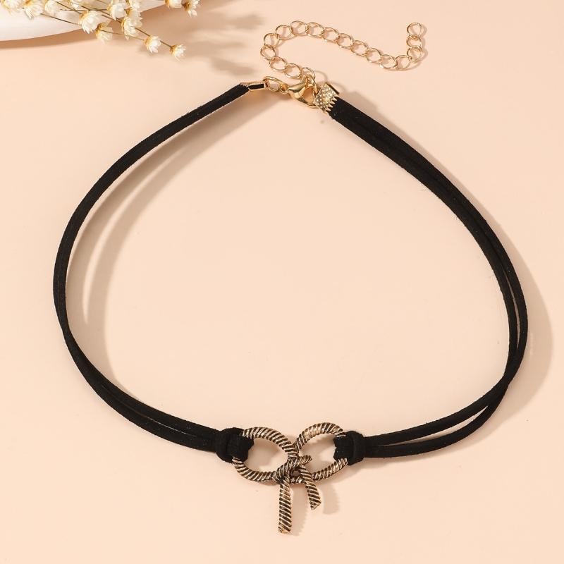 Vintage Metal Bow Choker Neckl - Layered Pendant Necklace Aesthetic 评论和价格