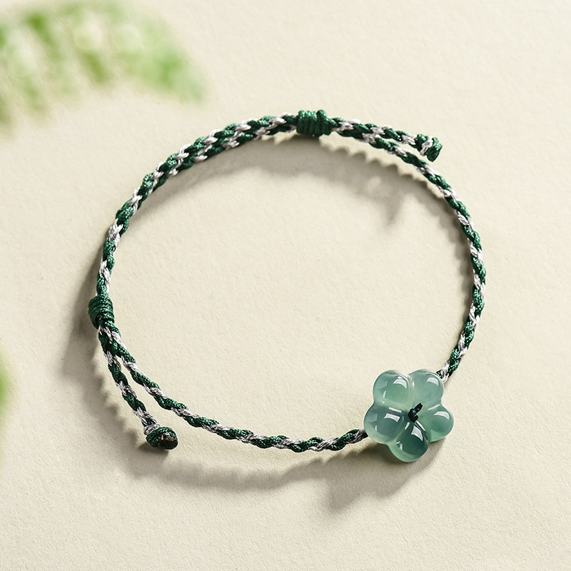 Burmese Jadeite Flower Bracele - Bracelets 评论和价格