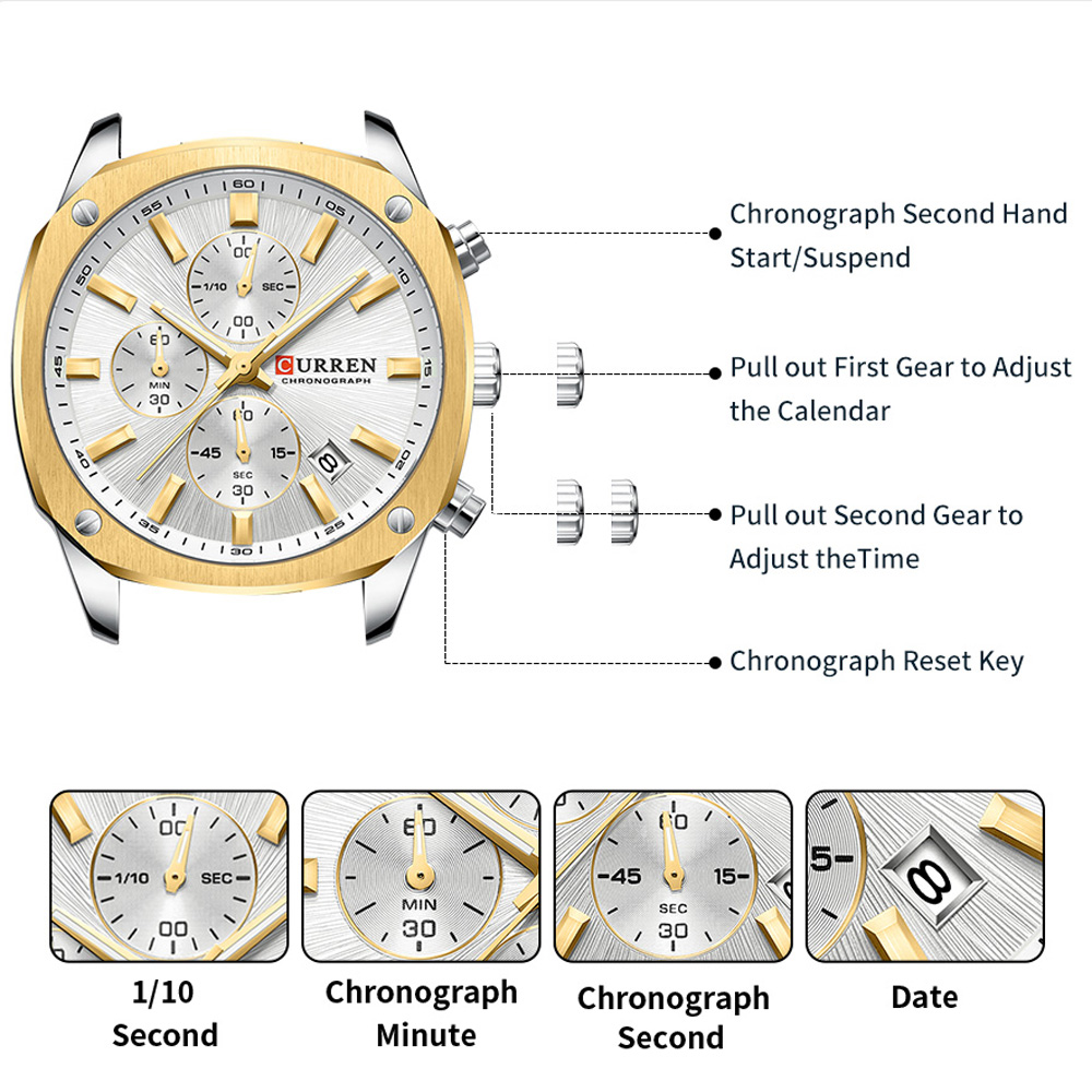 CURREN Modern Men's 42mm Sport - Watch Accessories 评论和价格