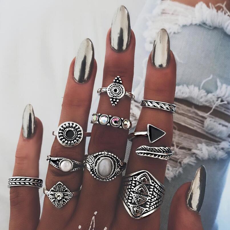 Meyfflin Vintage Knuckle Ring  - Vintage Punk Knuckle Rings Set 评论和价格