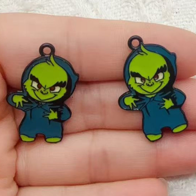 10pcs alloy drip oil cartoon C - Earrings 评论和价格