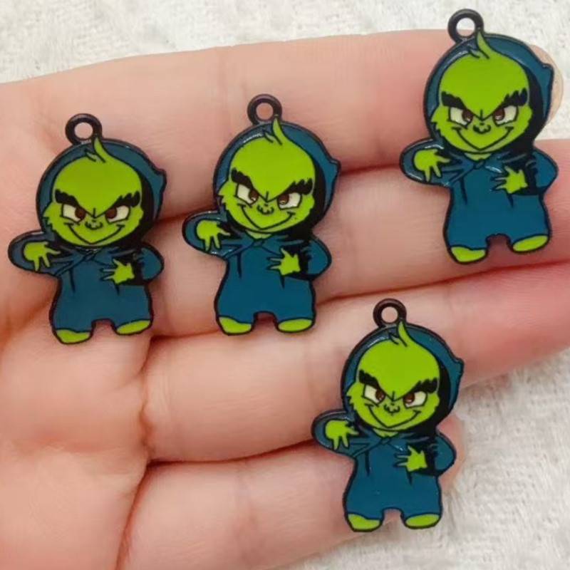10pcs alloy drip oil cartoon C - Earrings 评论和价格