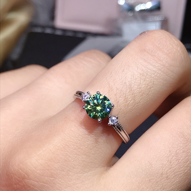 Morganite Ring VVS1 Grade Labo - Moissanite Engagement Ring 1 Carat 评论和价格