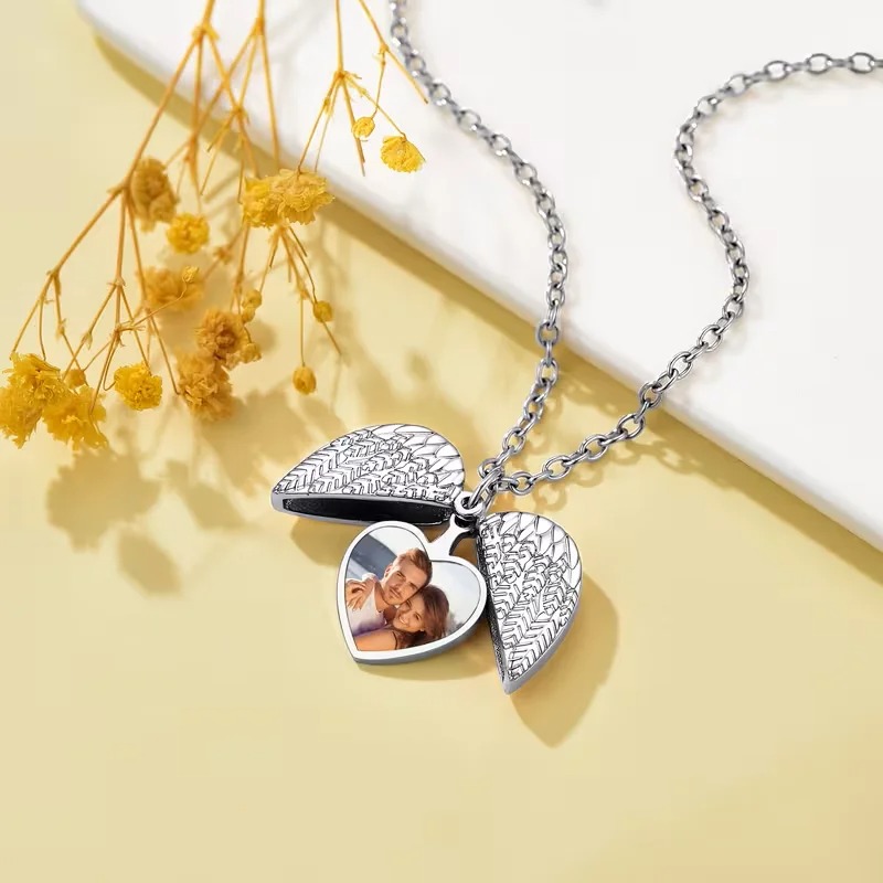 Custom Photo Heart Locket Neck - Heart Locket Necklace Photo 评论和价格