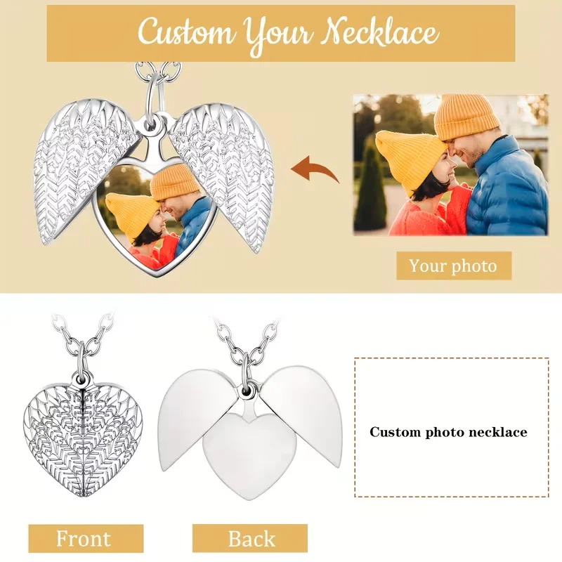Custom Photo Heart Locket Neck - Heart Locket Necklace Photo 评论和价格