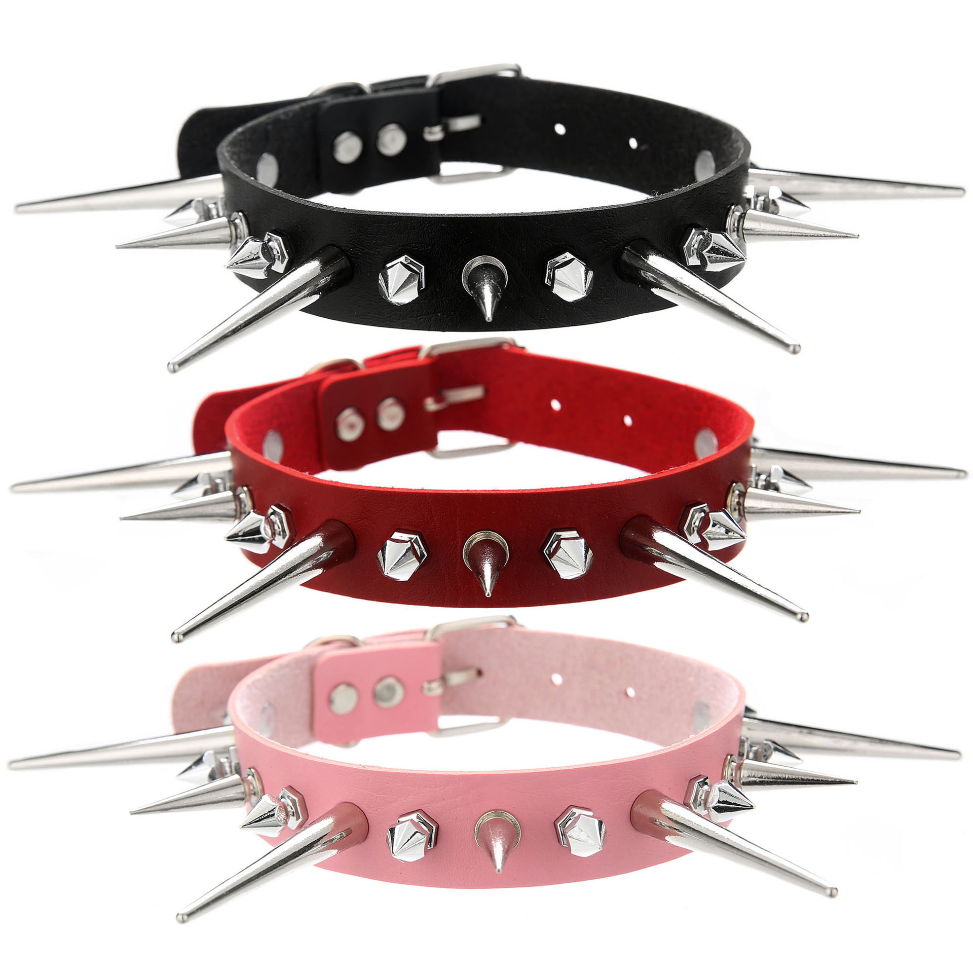 Goth Long Spike Choker Punk Fa - Goth Punk Spike Choker 评论和价格
