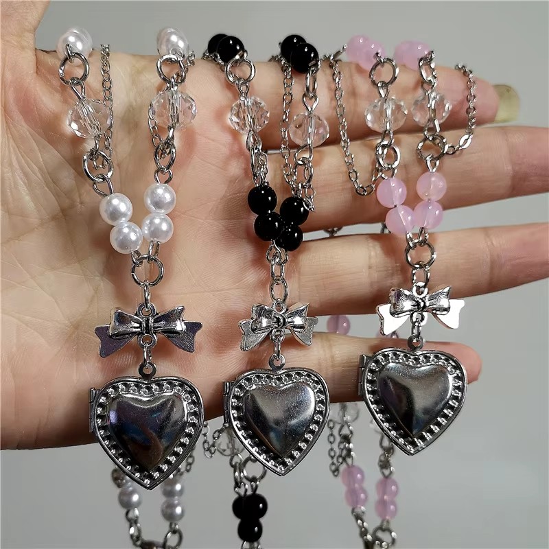 Goth Y2K Heart Locket Pendant  - Heart Locket Necklace Photo 评论和价格