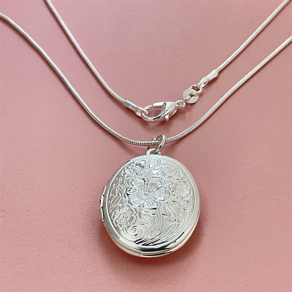 925 Silver Snake Necklace Oval - 925 Sterling Silver Chain Necklace Men 评论和价格