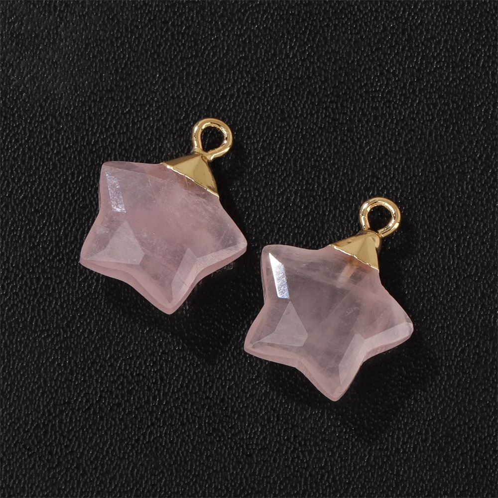 2Pcs Star Shape Stone Pendant  - Crystal Pendant Necklace Natural Stone 评论和价格